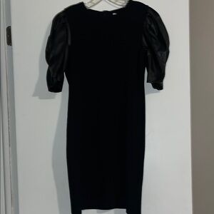 Elegant Black Dress with Puff Sleeves